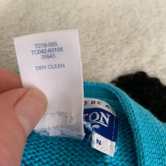 Pendleton Vintage Cardigan Sweater M Blue Floral Embroidered Short Sleeve V-Neck - Picture 8 of 11